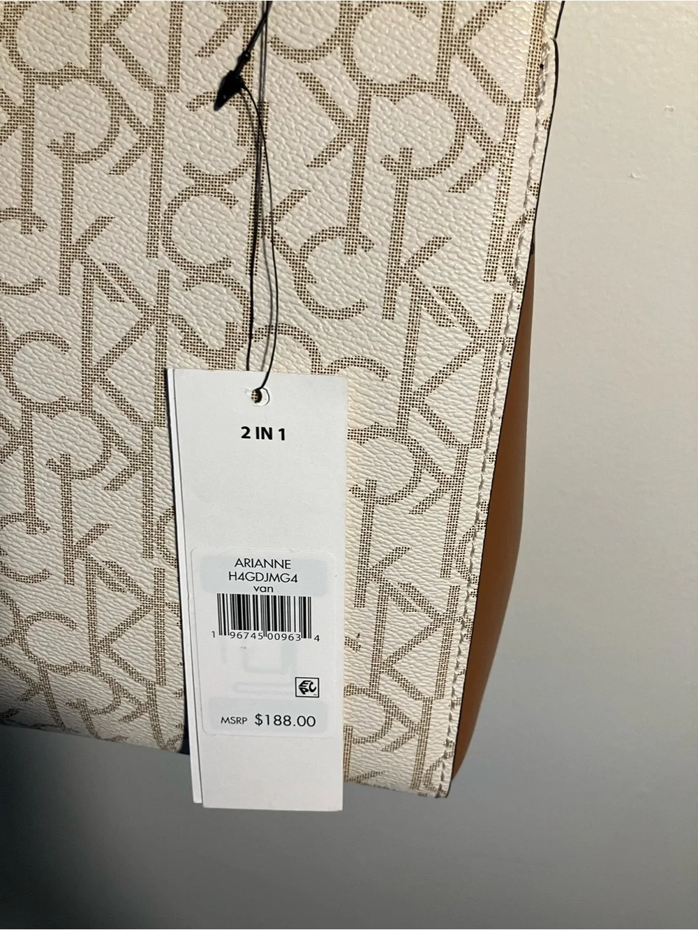 * NWT Calvin Klein Arianne Monogram Triple Compartment Satchel Crossbody Bag